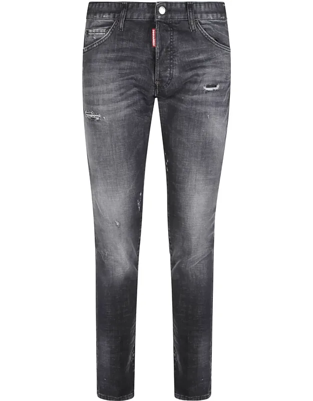 Faded Distressed Slim-fit Jeans