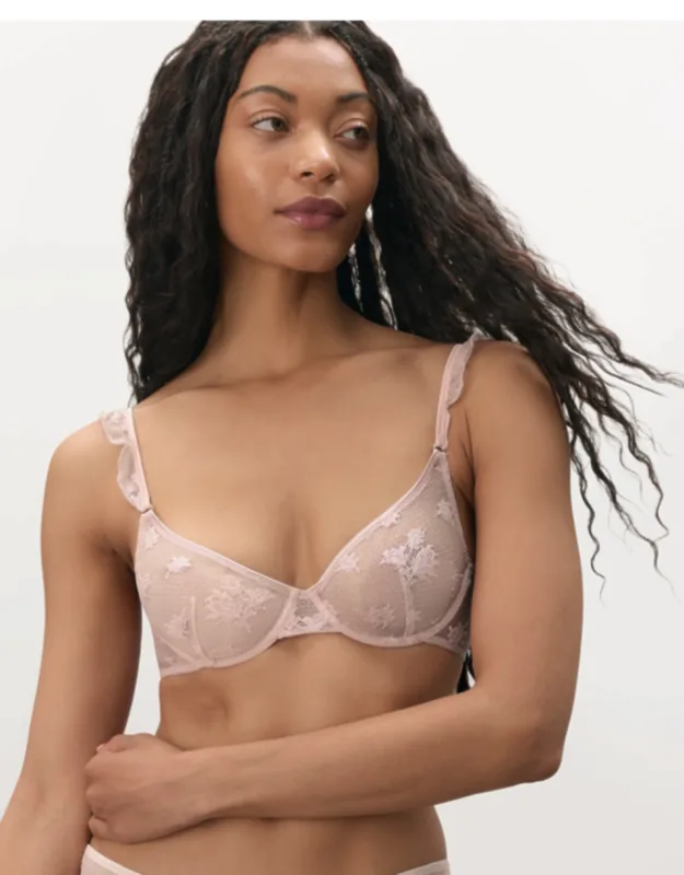 Embroidered Sheer Bra