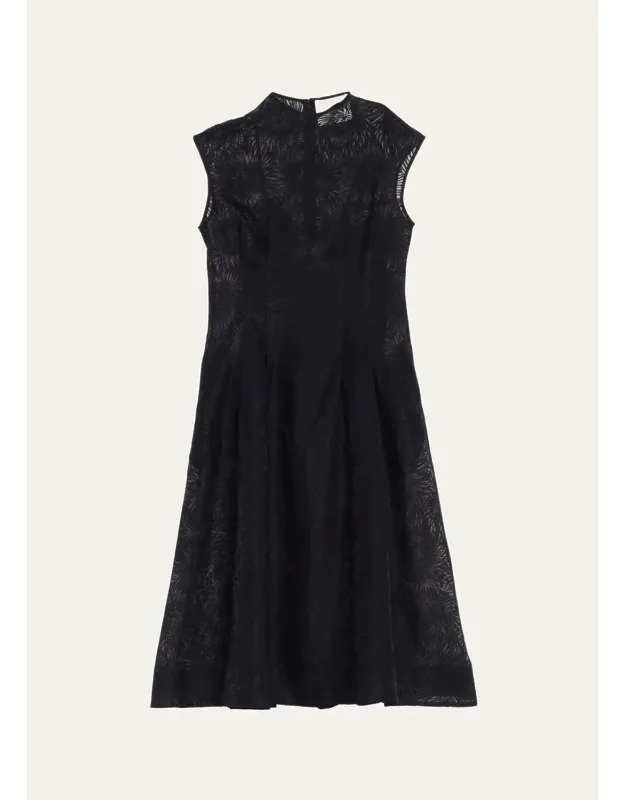 Organza Fil Coupé Midi Dress