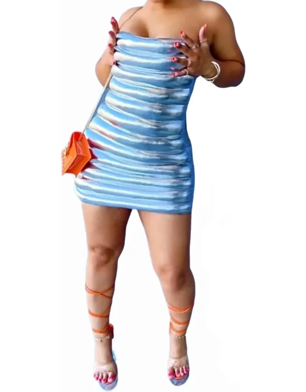 Puffy Bubble Tube Mini Dress