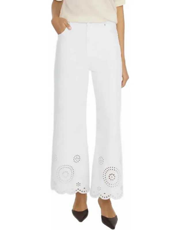 The Eyelet Wide Flare Pants