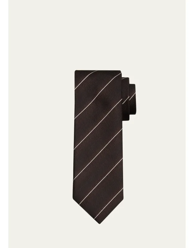 Wavy Stripe Silk Tie