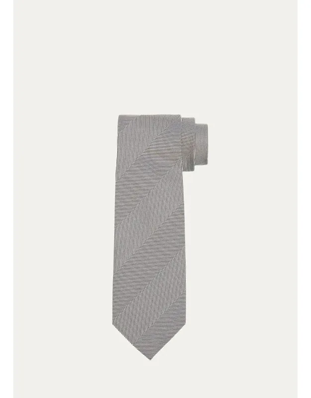 Tonal Herringbone Silk Tie