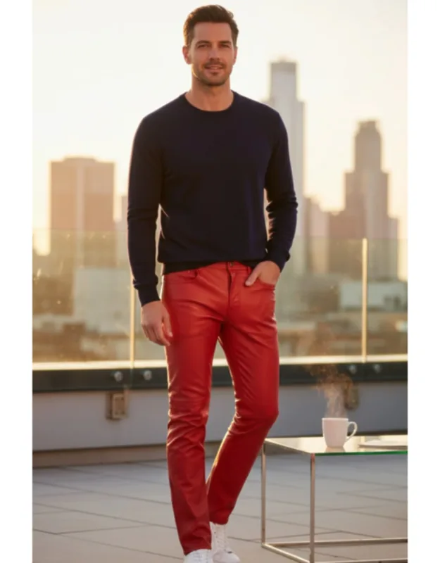 Lamb Leather Biker Jeans