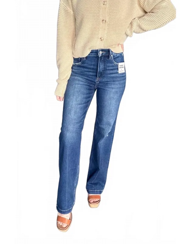 High Rise Tummy Control Straight Leg Jeans