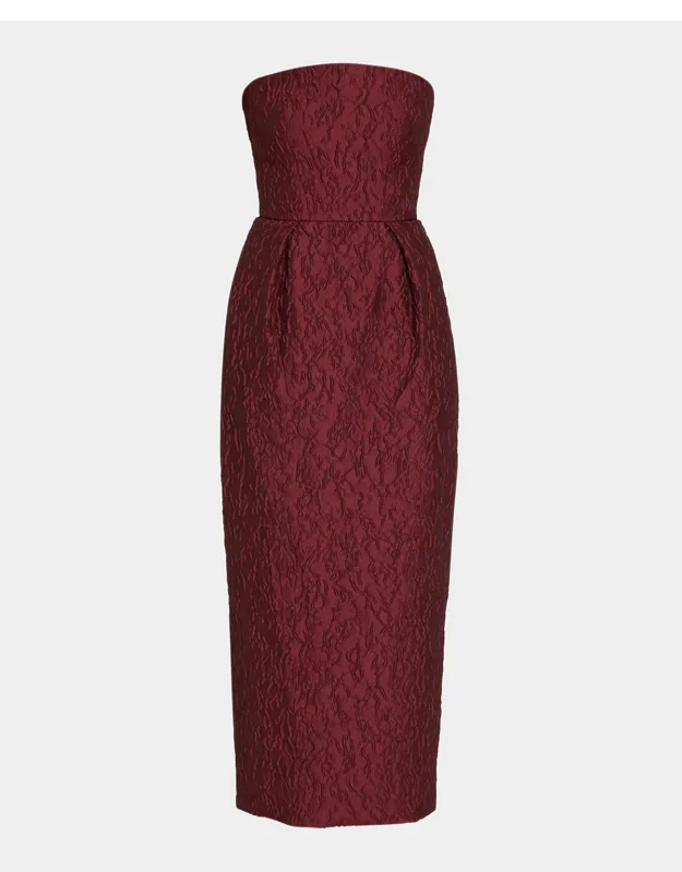 Textured Jacquard Midi Dress