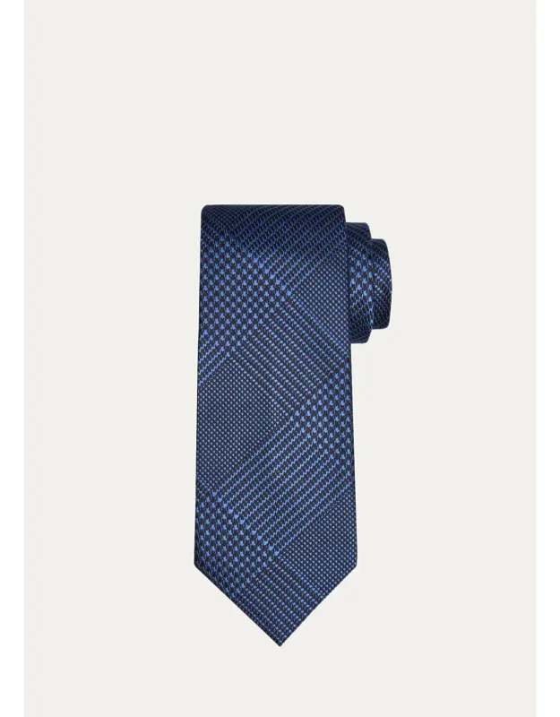 Glen Plaid Linen Tie