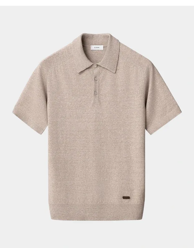 Linen-cotton Fine Knit Polo Shirt