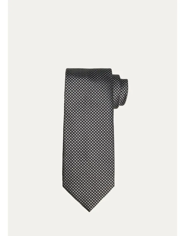 Micro-cross Silk Tie