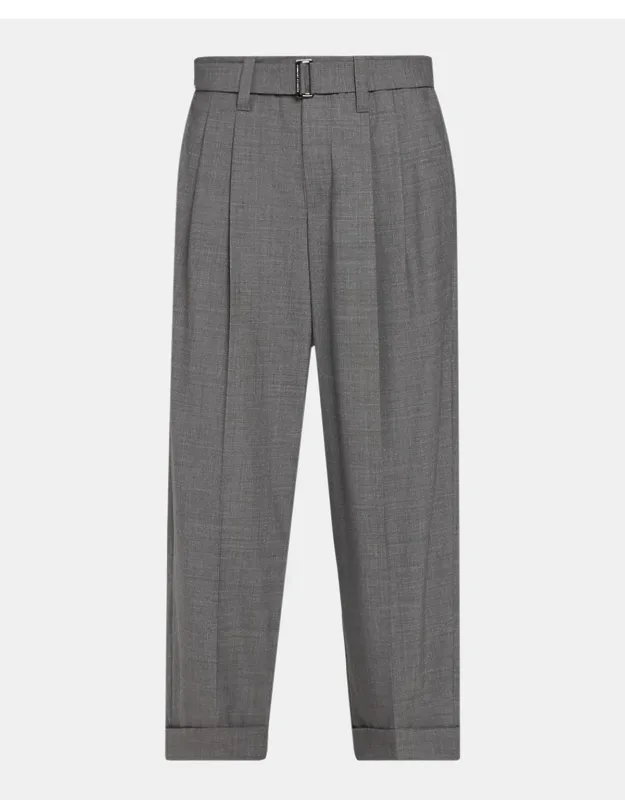 Pleated Wool Tapered-leg Ankle Pants