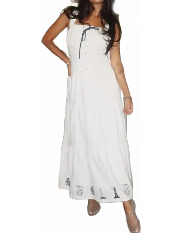 Nautical Tie Maxi Dress
