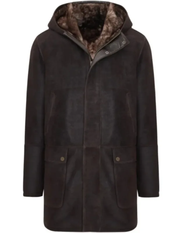 Toscana Shearling Coat With Structured Design And Plush Interior