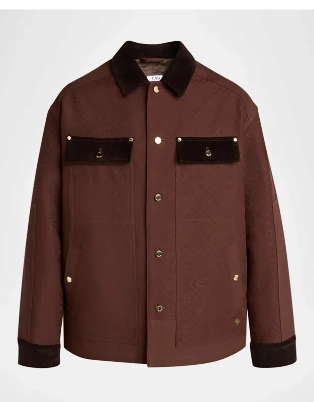 Cotton Monogram Corduroy-trim Shirt Jacket