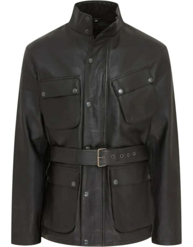 Lamb Leather Safari Parka Jacket