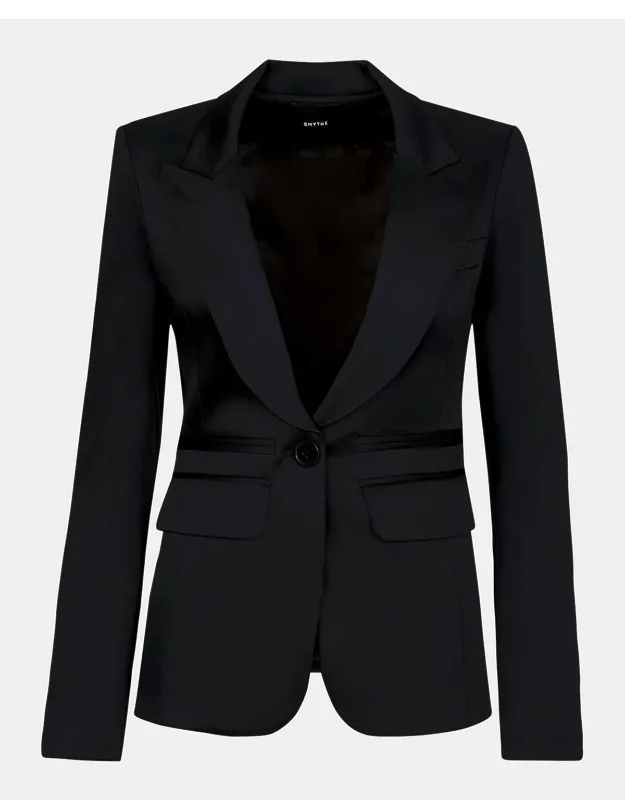 Tuxedo Peak-lapel Stretch Blazer