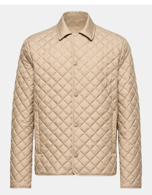 Avrelie Diamond Quilted Padded Shirt Jacket