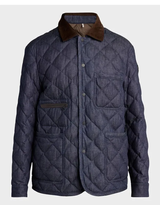 Cotton And Leather Quilted Jacket