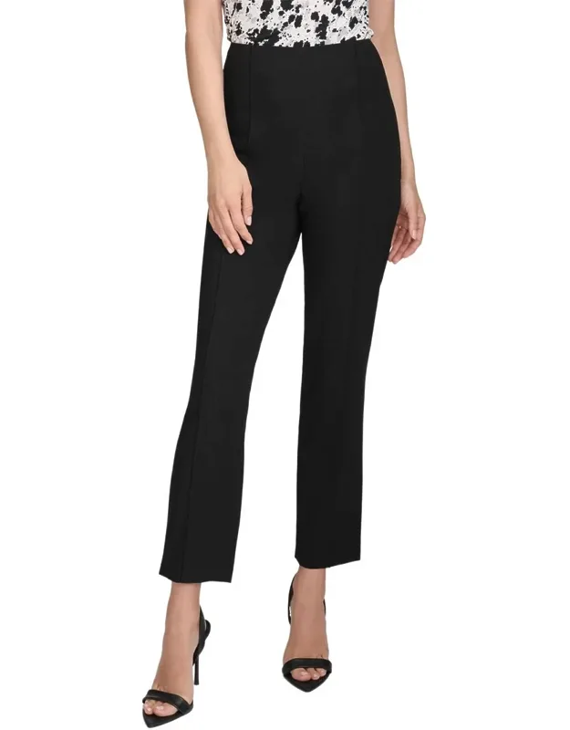 Slim Pintuck Cropped Pants