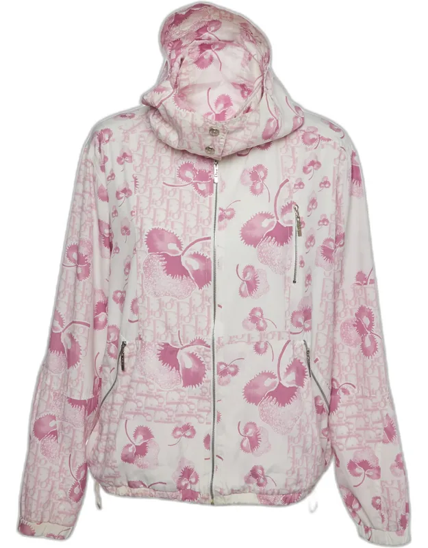 Vintage White Cherry Blossom Synthetic Jacket