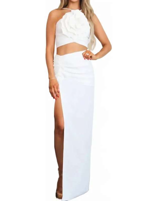 Wisteria Cutout Rosette Maxi Dress