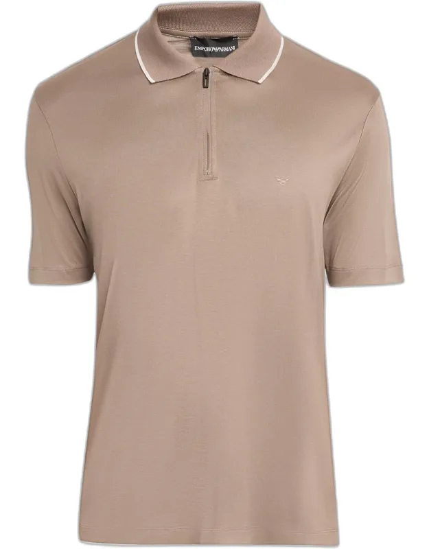 Contrast-stripe Cotton-jersey Polo Shirt