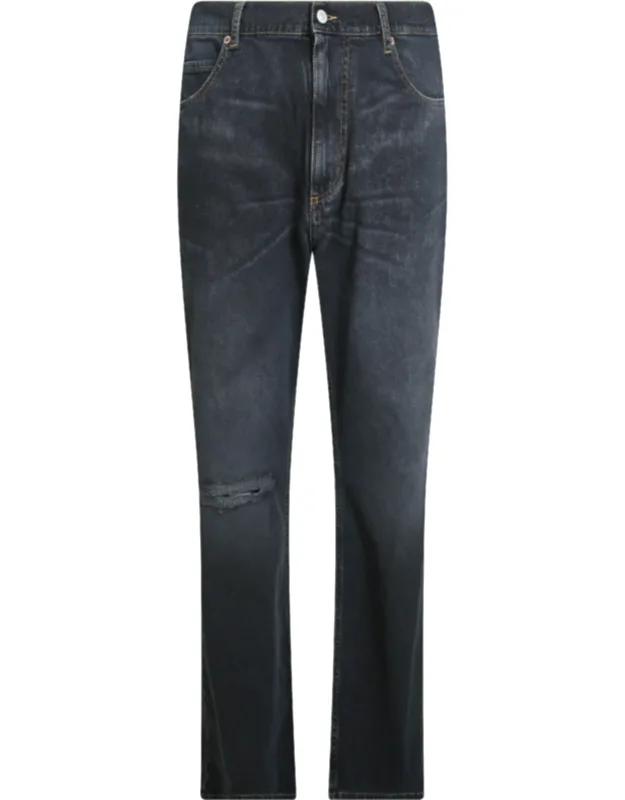 Five-pocket Distressed Jeans