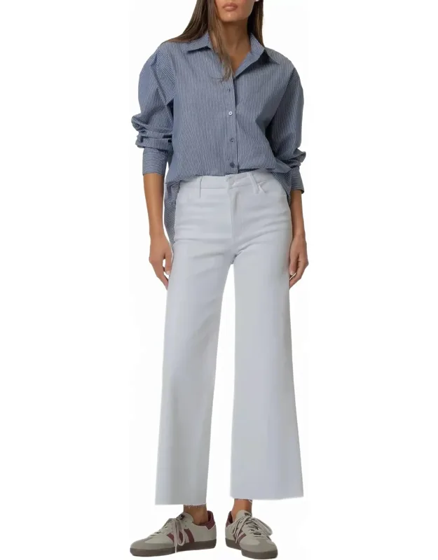 Meg High Rise Fab Ab Wide Leg Jeans - Stretchy Cotton Blend, Raw Hem