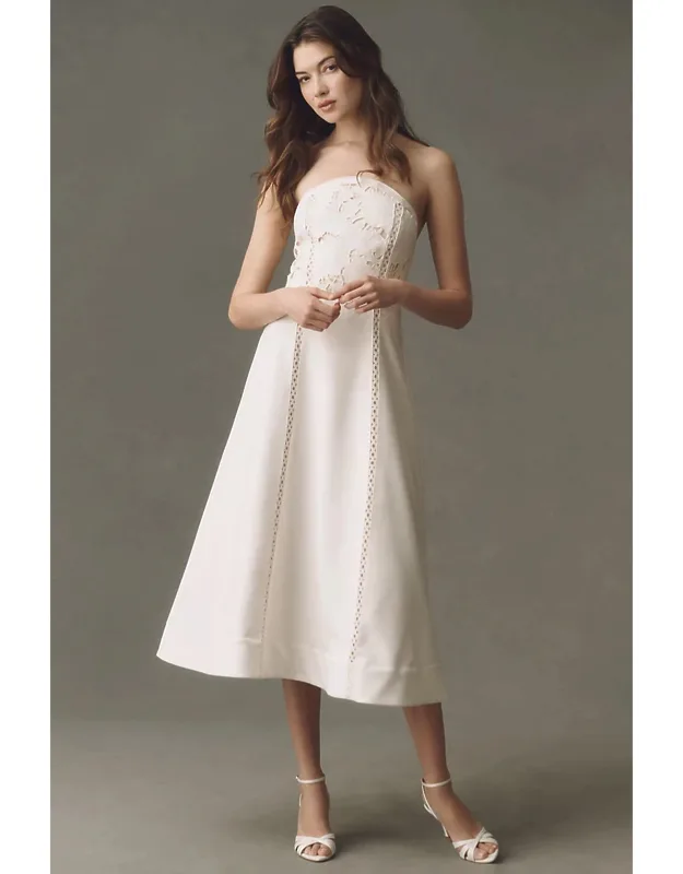 Cutwork Strapless Maxi Dress