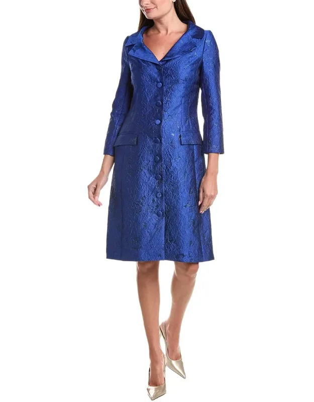Metallic Jacquard Coat Dress