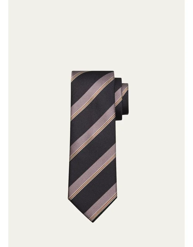 Stripe Jacquard Silk Tie