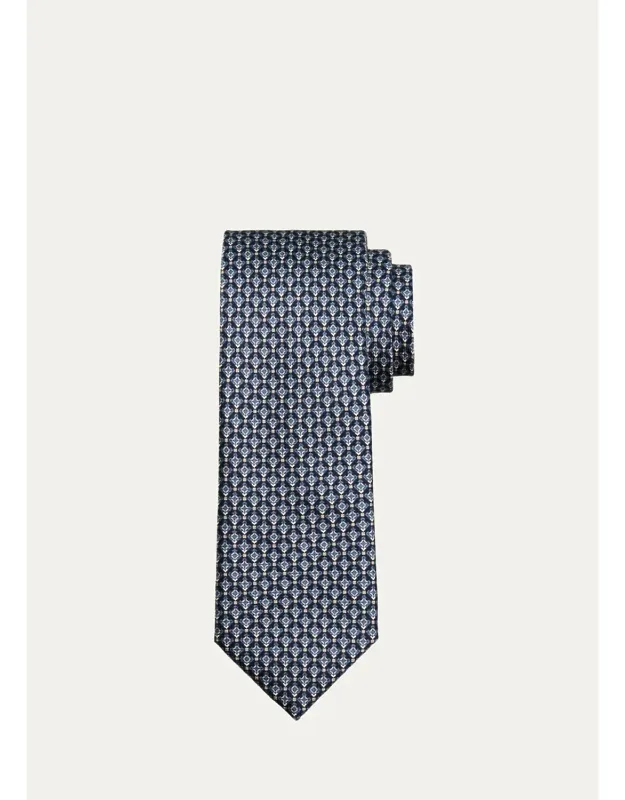 Micro-geometric Silk Tie