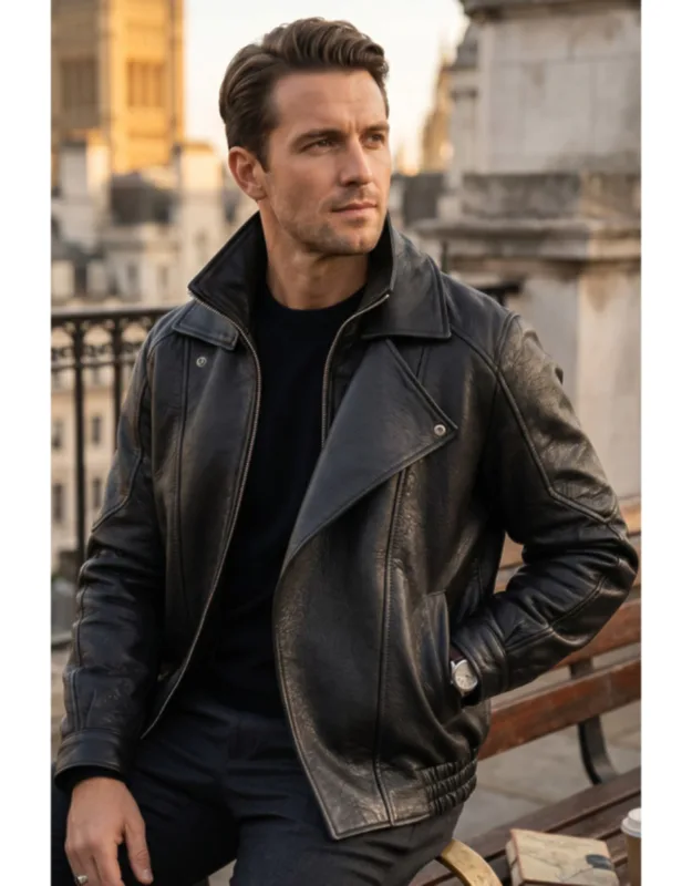 Lamb Leather Biker Bomber Blouson Jacket