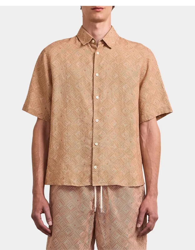 Castro Angra Madeira-print Linen Button-front Shirt