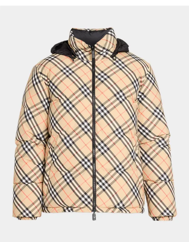 Reversible Check Snowdon Down Puffer Jacket