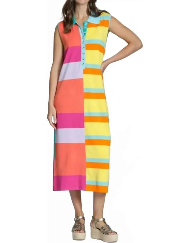 Stripe Polo Knit Dress