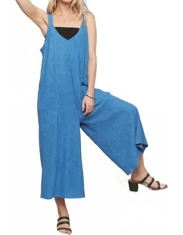 Wide Leg Crinkle Jumpsuit
