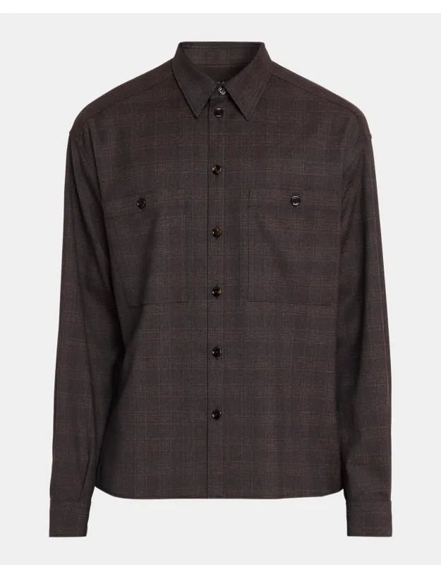Lana Tonal Check Double-pocket Button-down Shirt