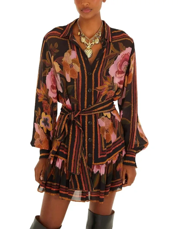 Chenille Flower Mini Dress
