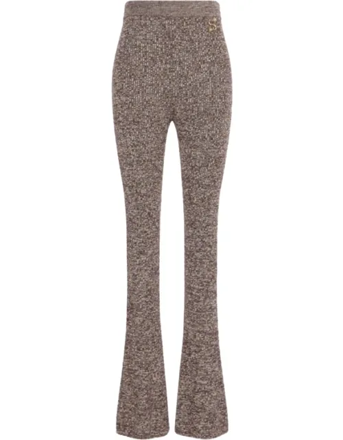 Ribbed-knit Flared Trousers
