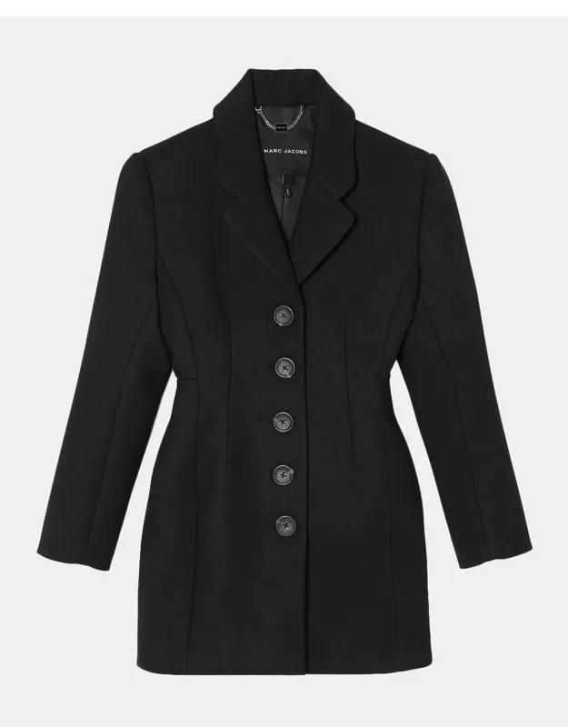 Strong-shoulder Blazer Mini Dress