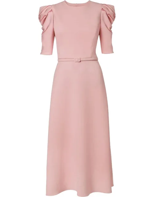Puff-sleeve Midi Dress