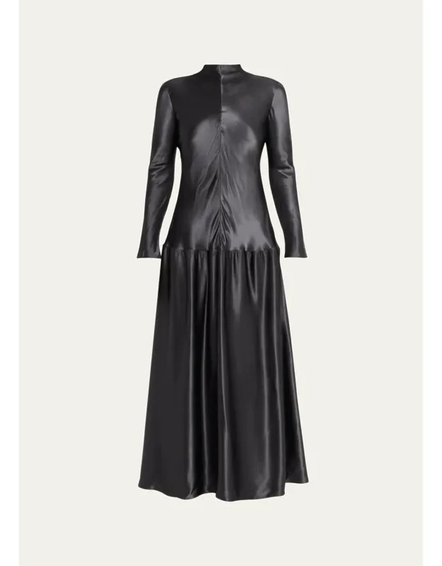Satin Drop-waist Dress