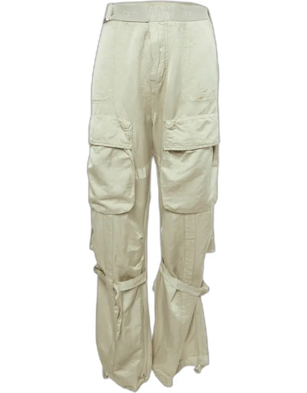 Linen Blend Cargo Trousers