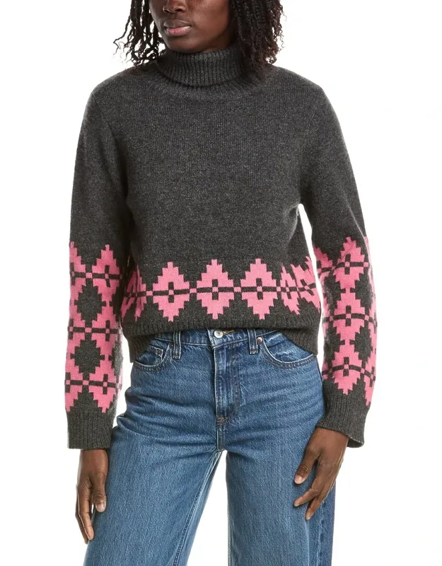 Noah Geo Turtleneck Cashmere Sweater