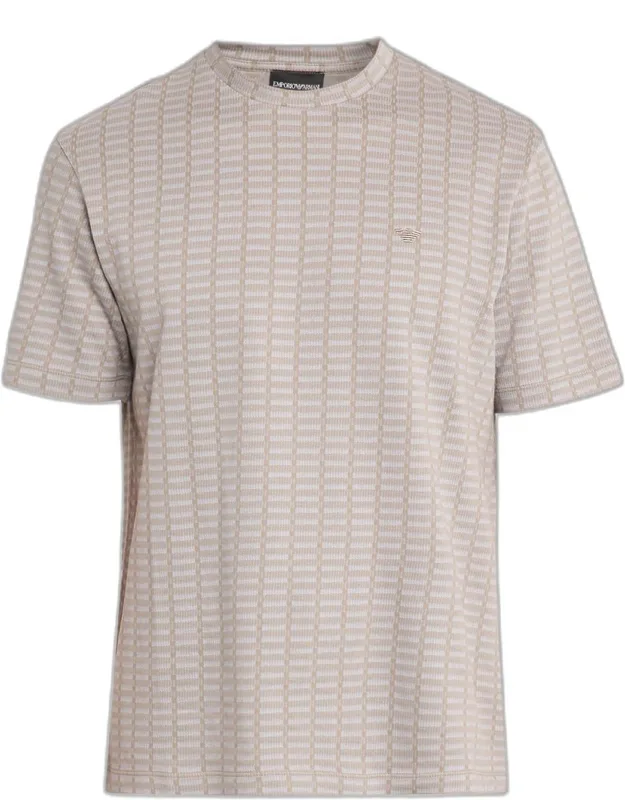 Micro-rectangle Jacquard Crewneck T-shirt