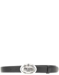 Leather Belt With Logo Buckle