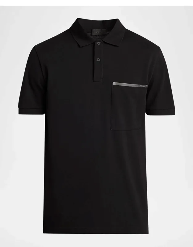 Cotton Polo Shirt With Spread Collar And Chest Pocket