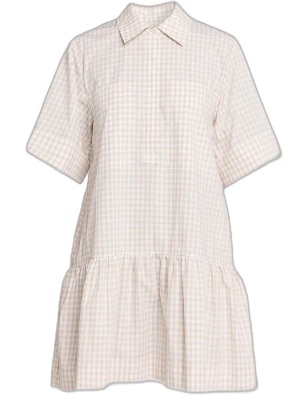 Criss Gingham Drop-waist Mini Dress