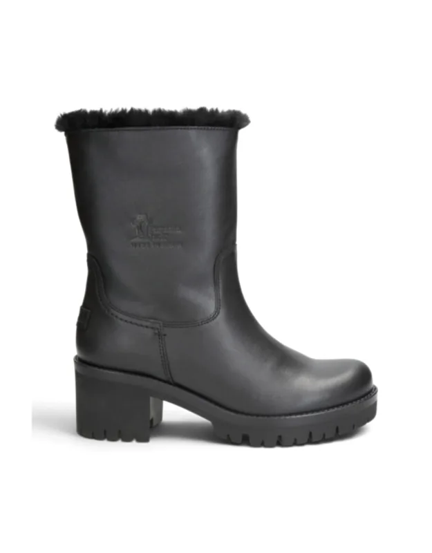 Leather Waterproof Warm Heeled Boots