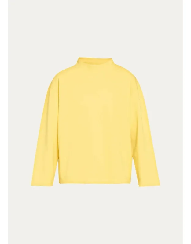 Mock-neck Cotton Jersey Sweatshirt